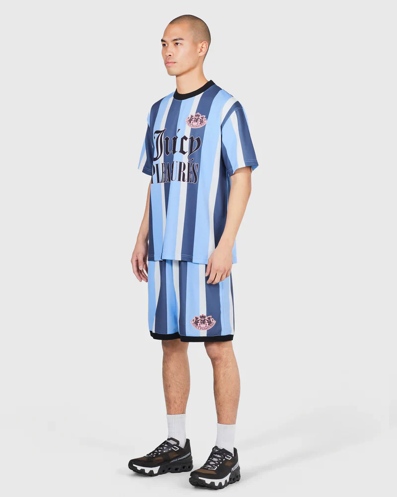 'Juicy by PLEASURES' BLUE STRIPED SPORT T-SHIRT - Image 3