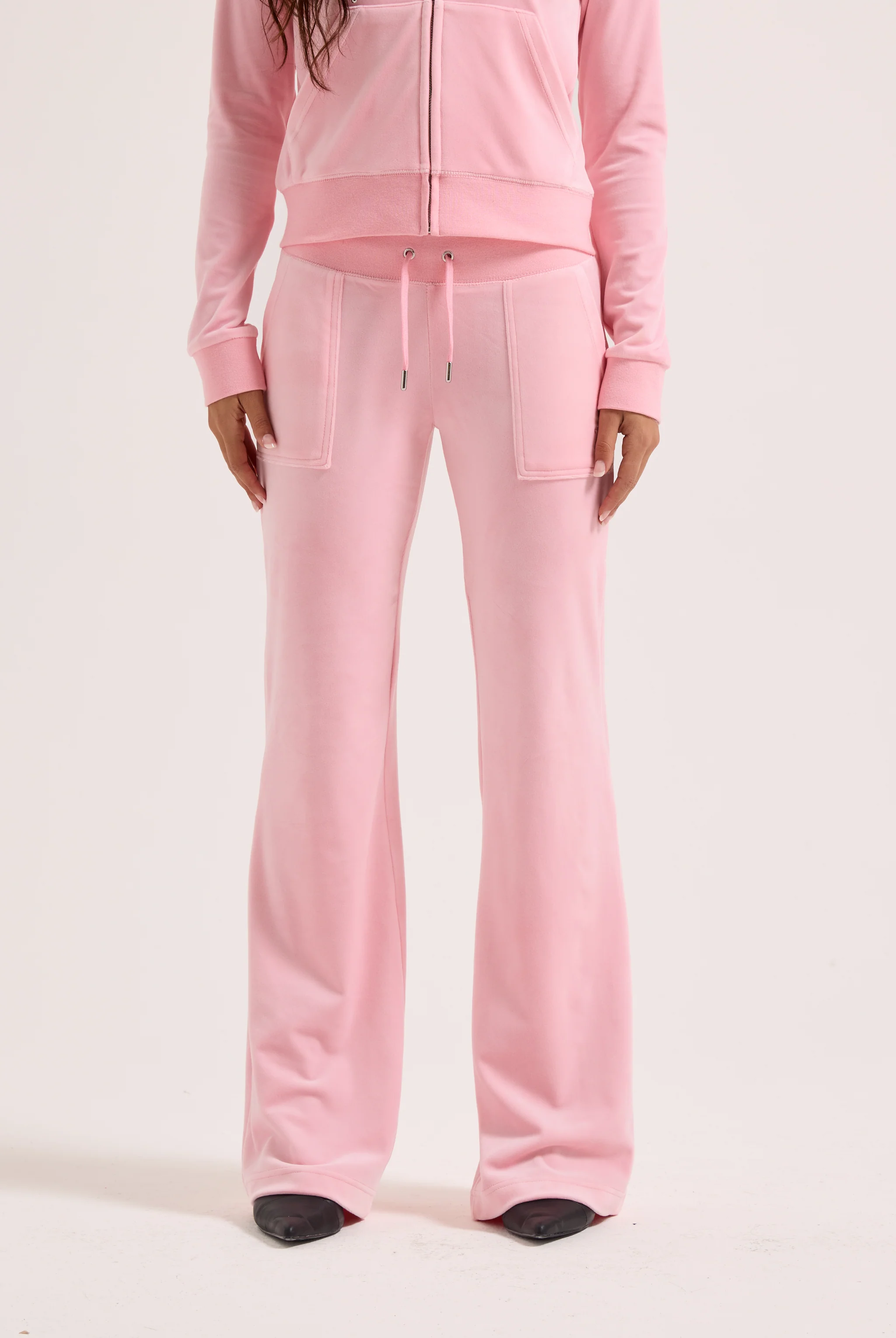 JUICY PINK LOW RISE FLARE CLASSIC VELOUR TRACK PANT - Image 6