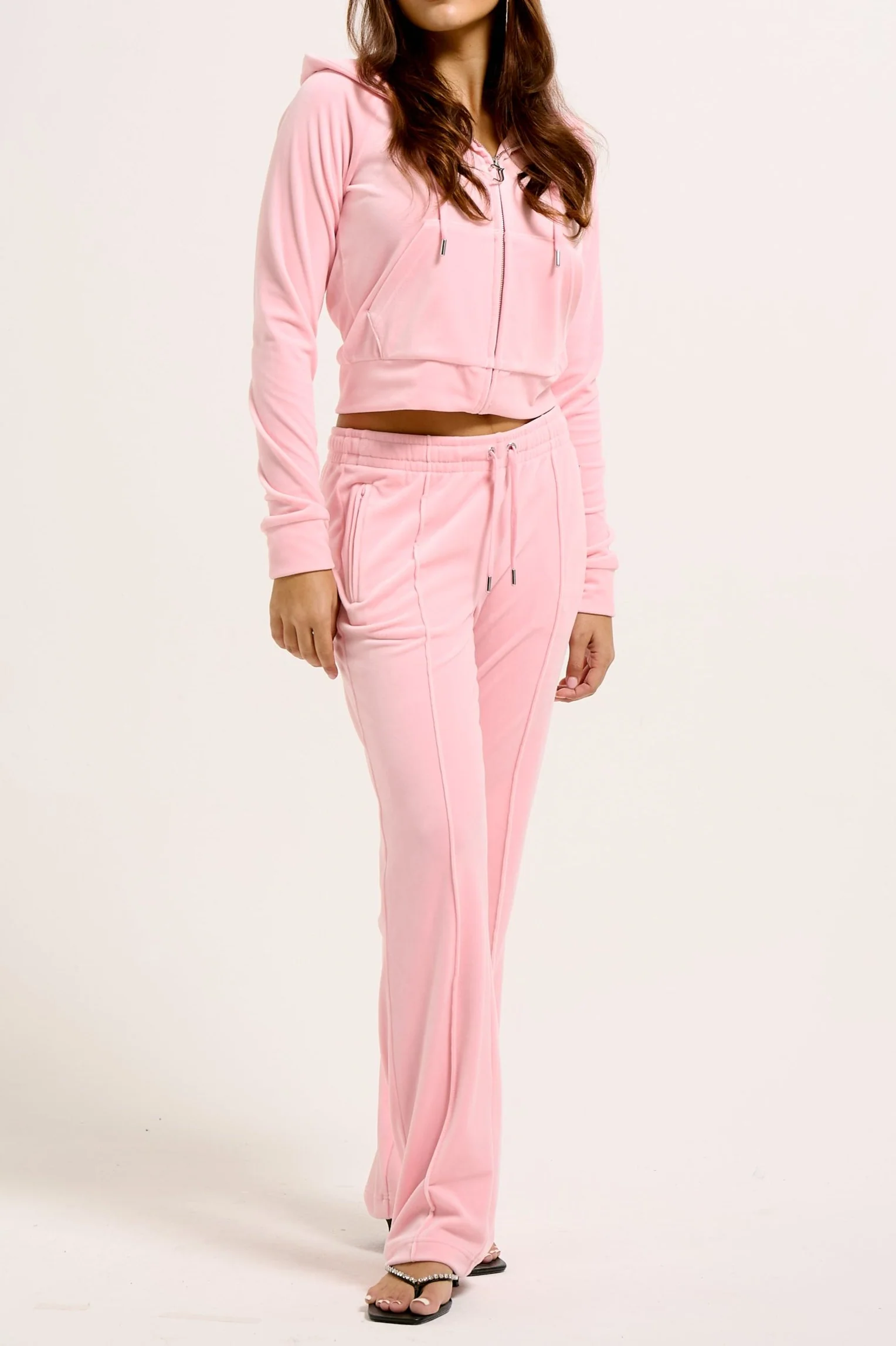 JUICY PINK VELOUR DIAMANTÉ TRACKSUIT BOTTOM - Image 3