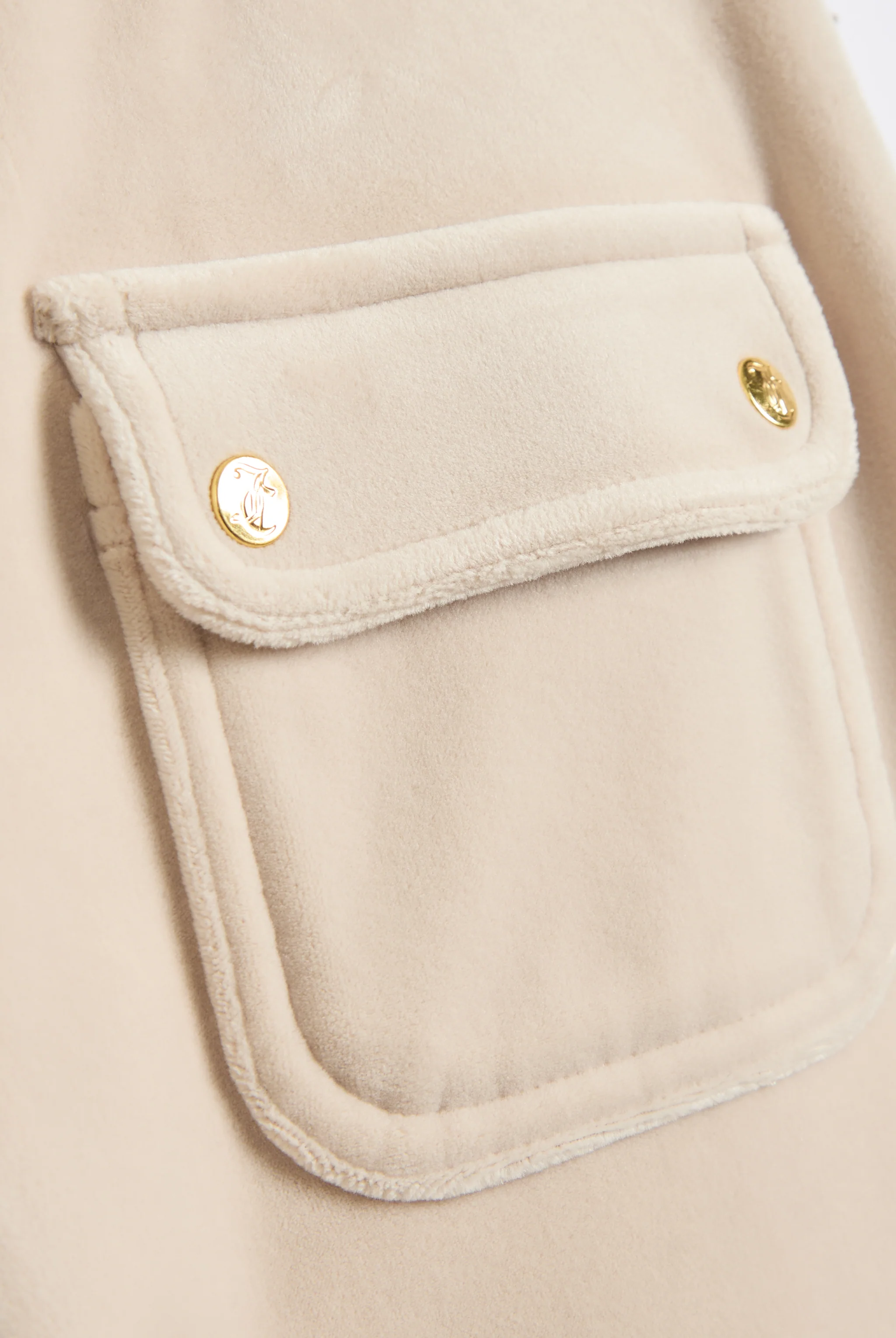 BRAZILIAN SAND / GOLD LOW RISE FLARE CLASSIC VELOUR TRACK PANT - Image 5