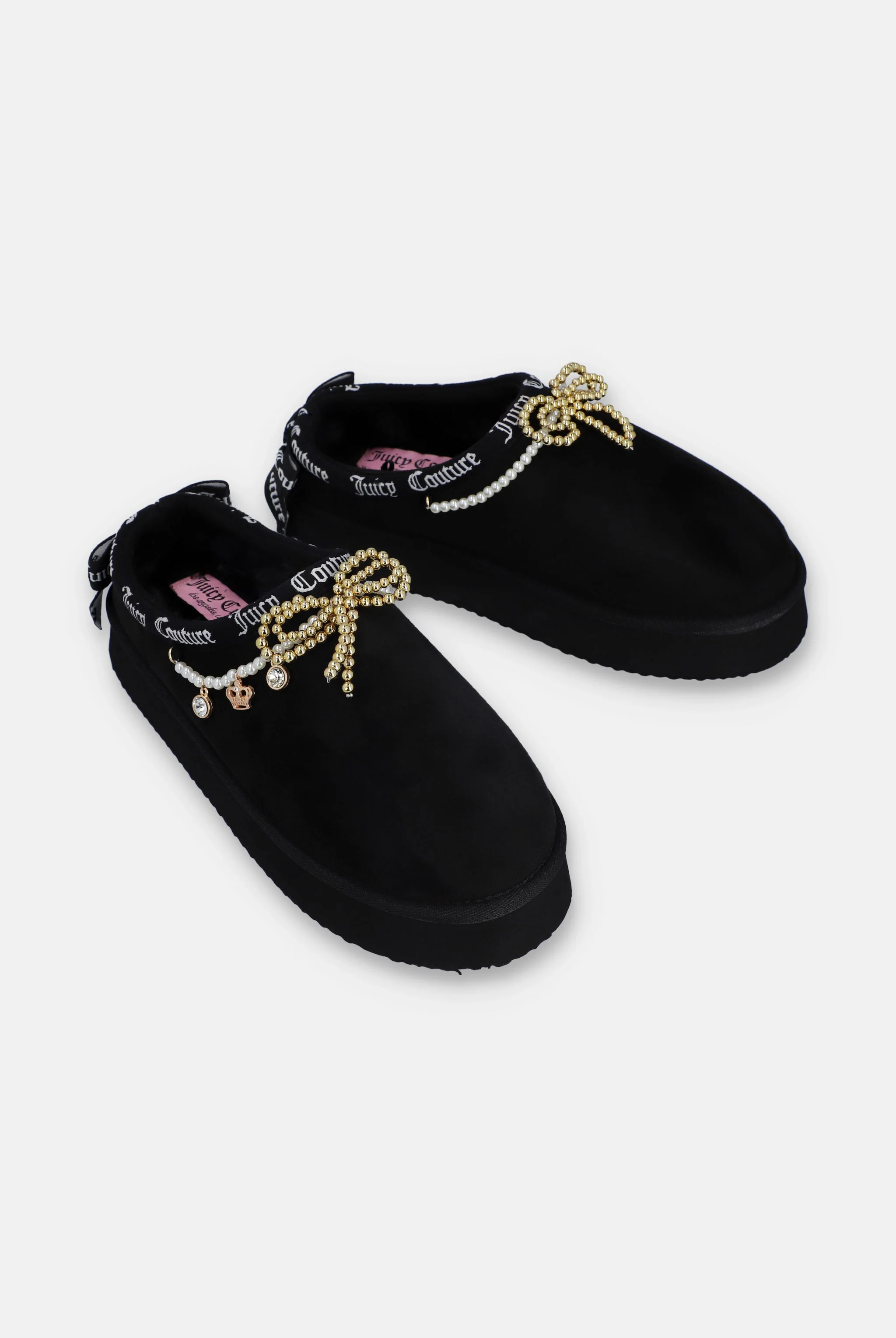 BLACK BOW CHARM COZY SLIPPERS - Image 2