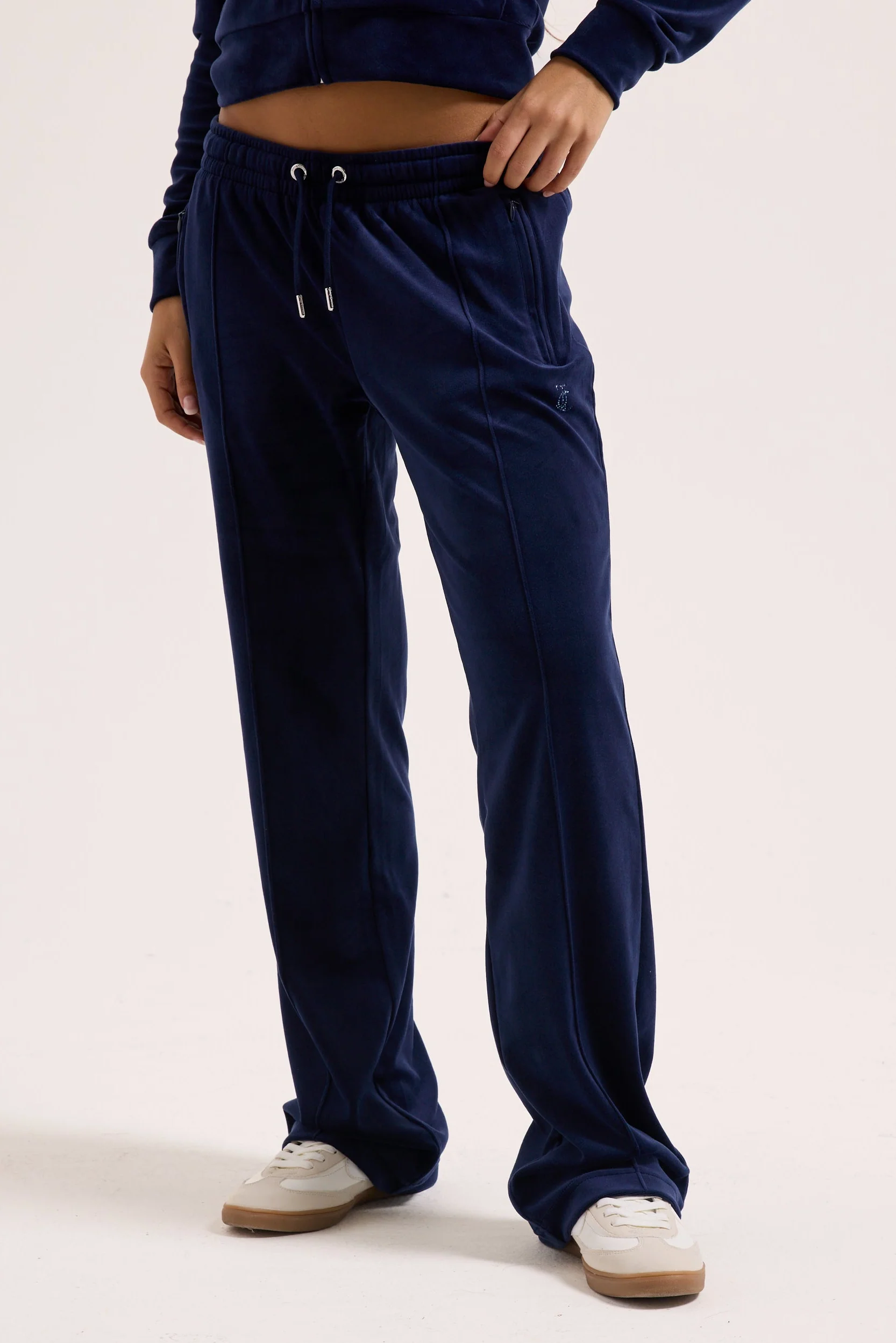 NIGHT SKY VELOUR OUTLINE DIAMANTÉ TRACKSUIT BOTTOM