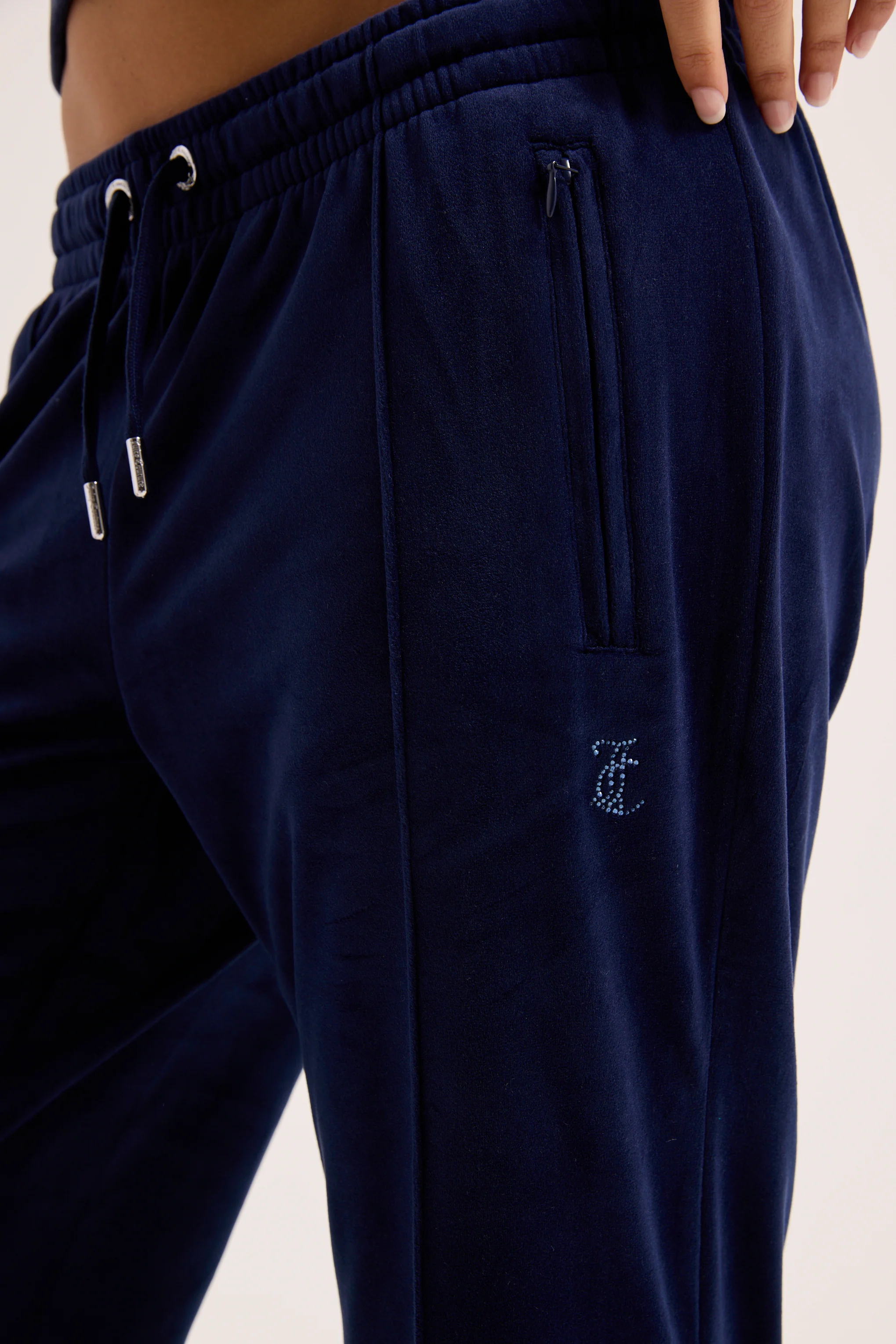 NIGHT SKY VELOUR OUTLINE DIAMANTÉ TRACKSUIT BOTTOM - Image 5