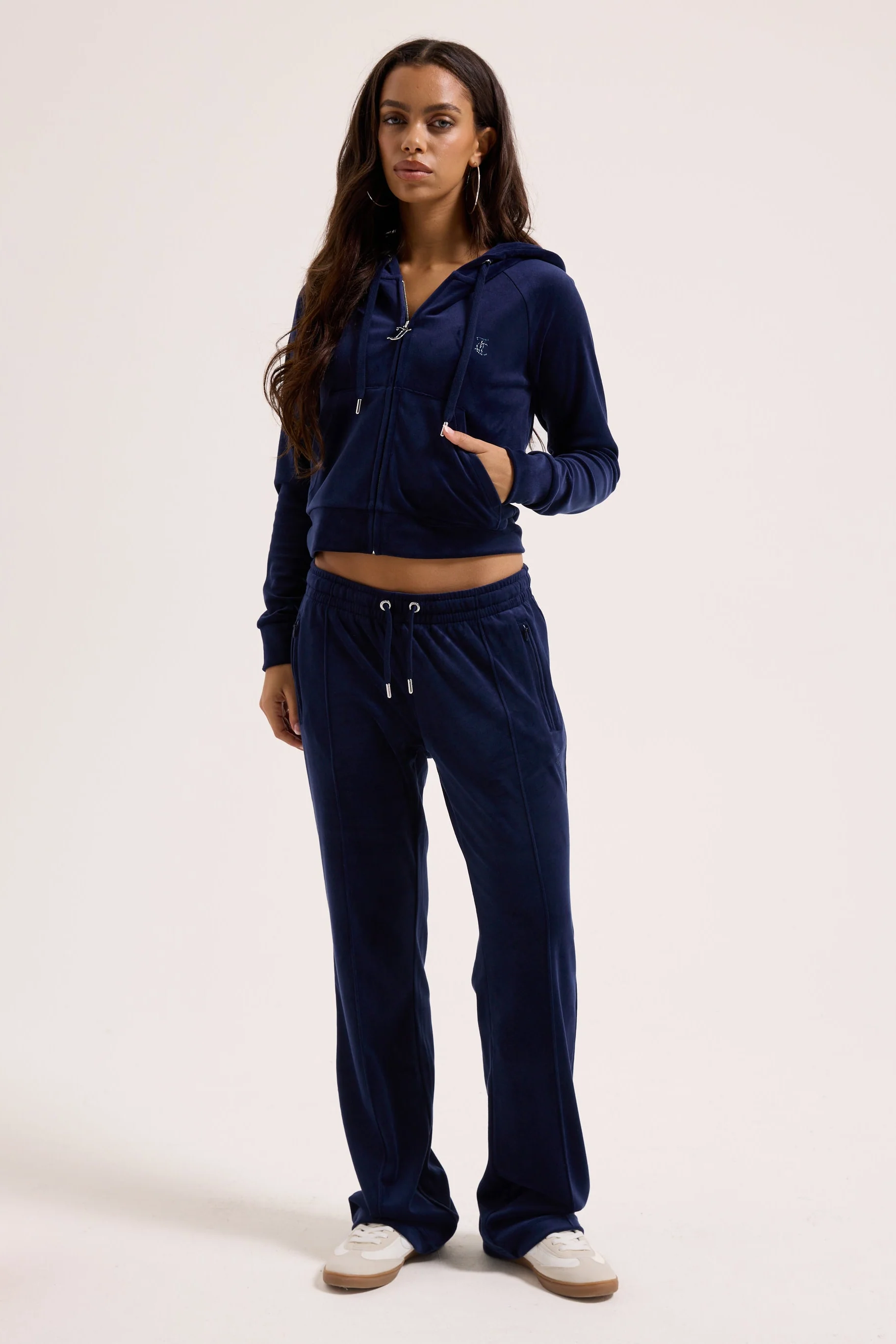 NIGHT SKY VELOUR OUTLINE DIAMANTÉ TRACKSUIT BOTTOM - Image 6