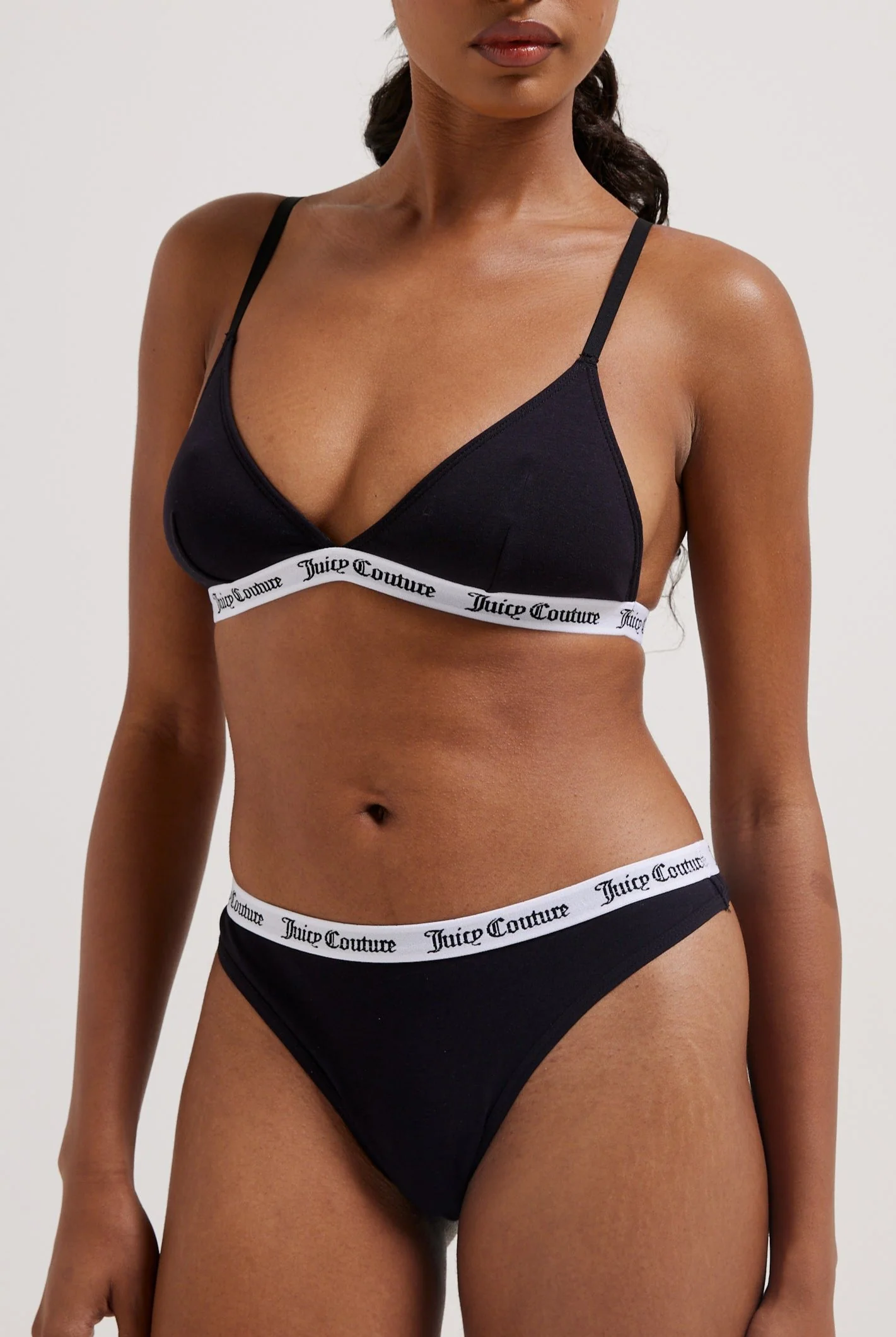 BLACK COTTON BRANDED THONG - Image 4