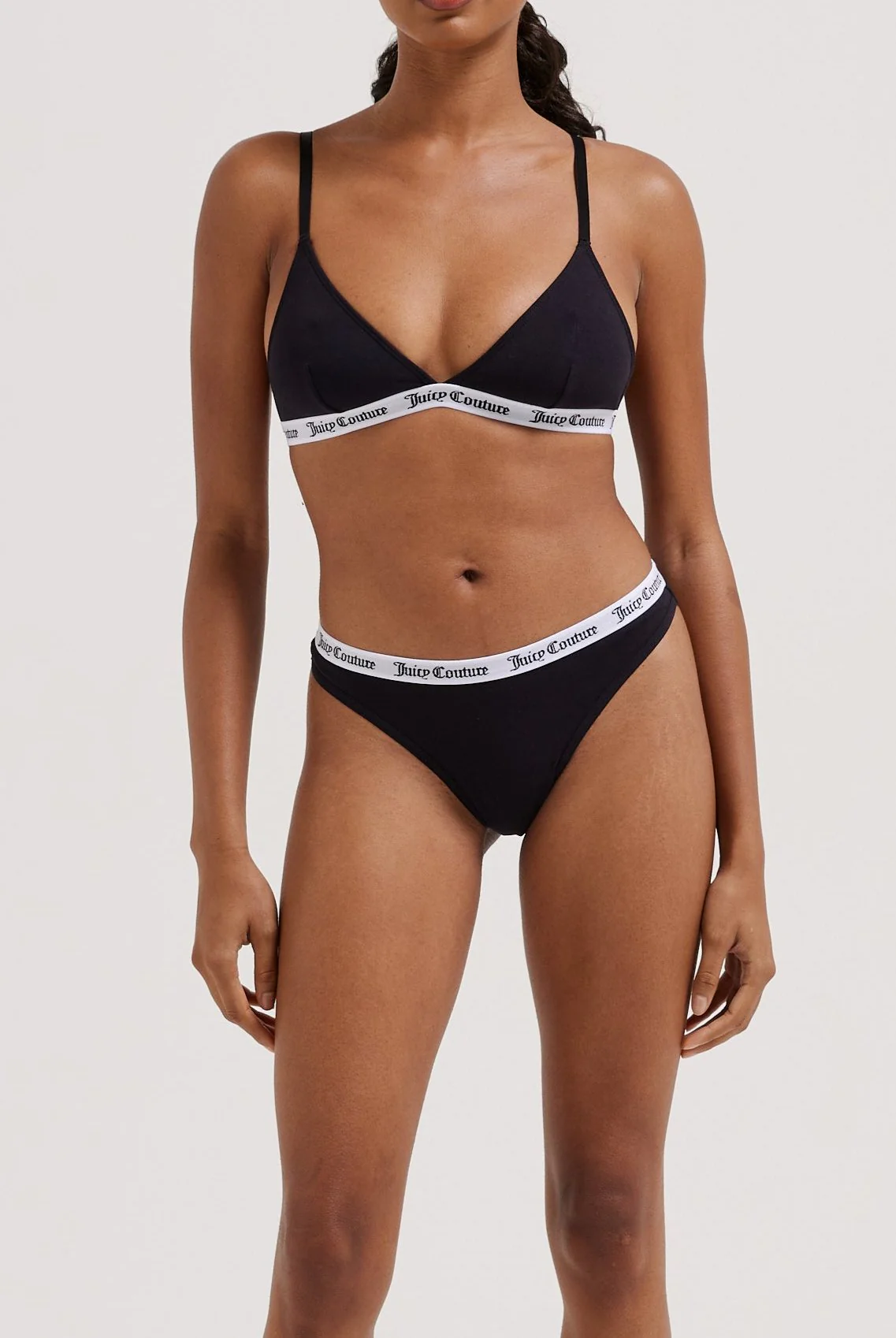 PACK OF 3 BLACK COTTON BRANDED WAISTBAND THONGS - Image 4