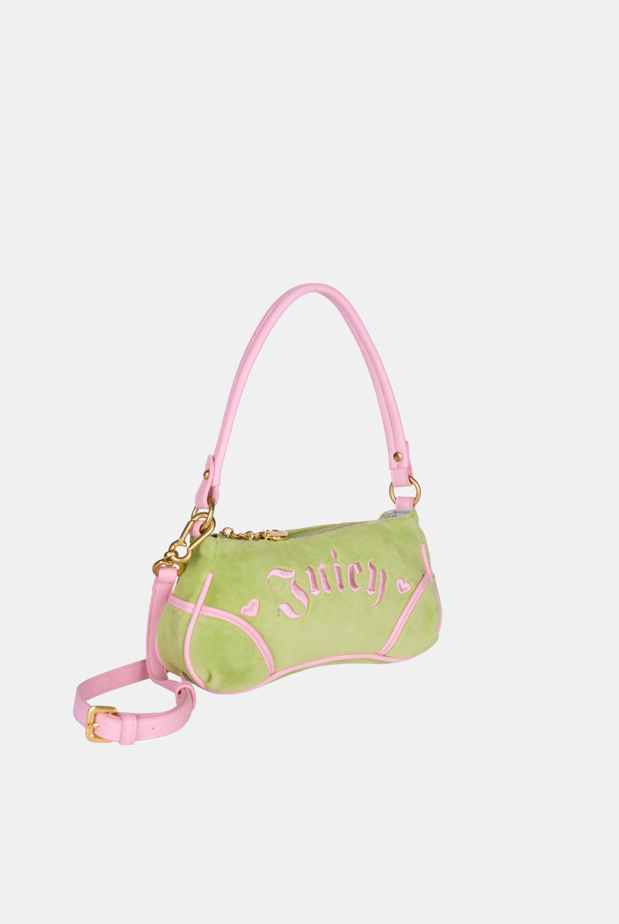PISTACHIO GREEN & PINK VELOUR MINI HANDBAG - Image 5