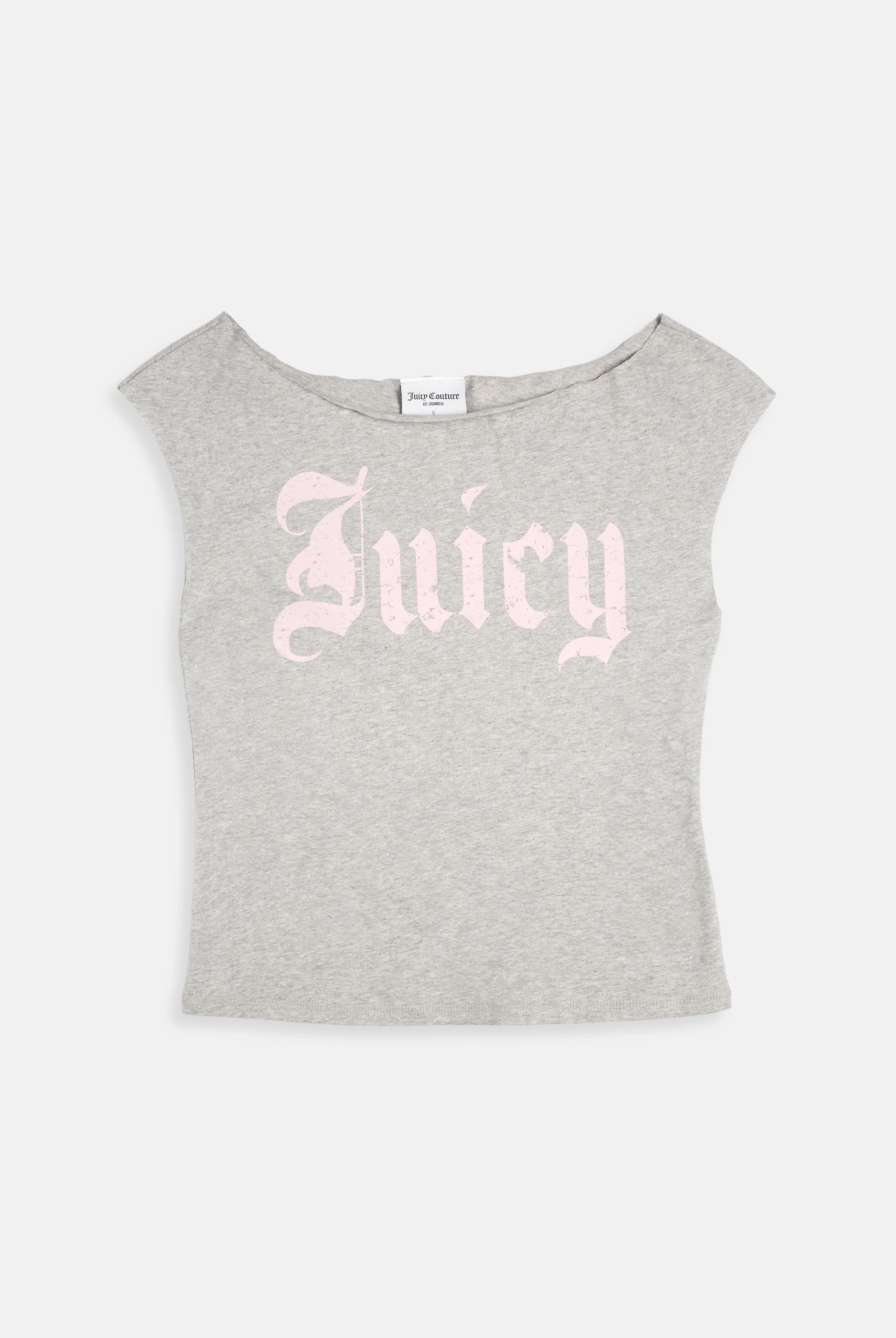 SILVER MARL OFF THE SHOULDER T-SHIRT - Image 3