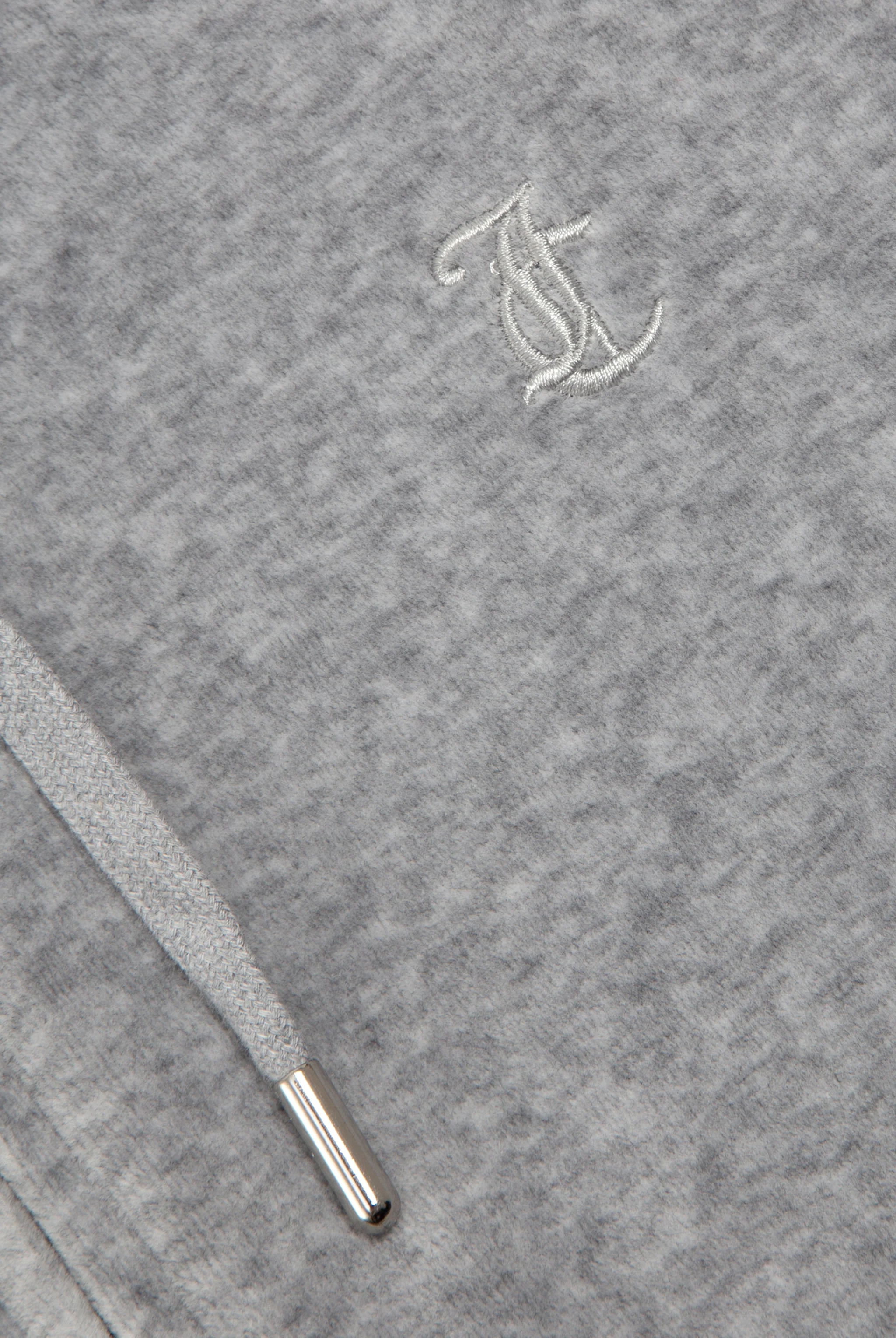 SILVER MARL COTTON VELOUR OVERSIZED HOODIE - Image 6