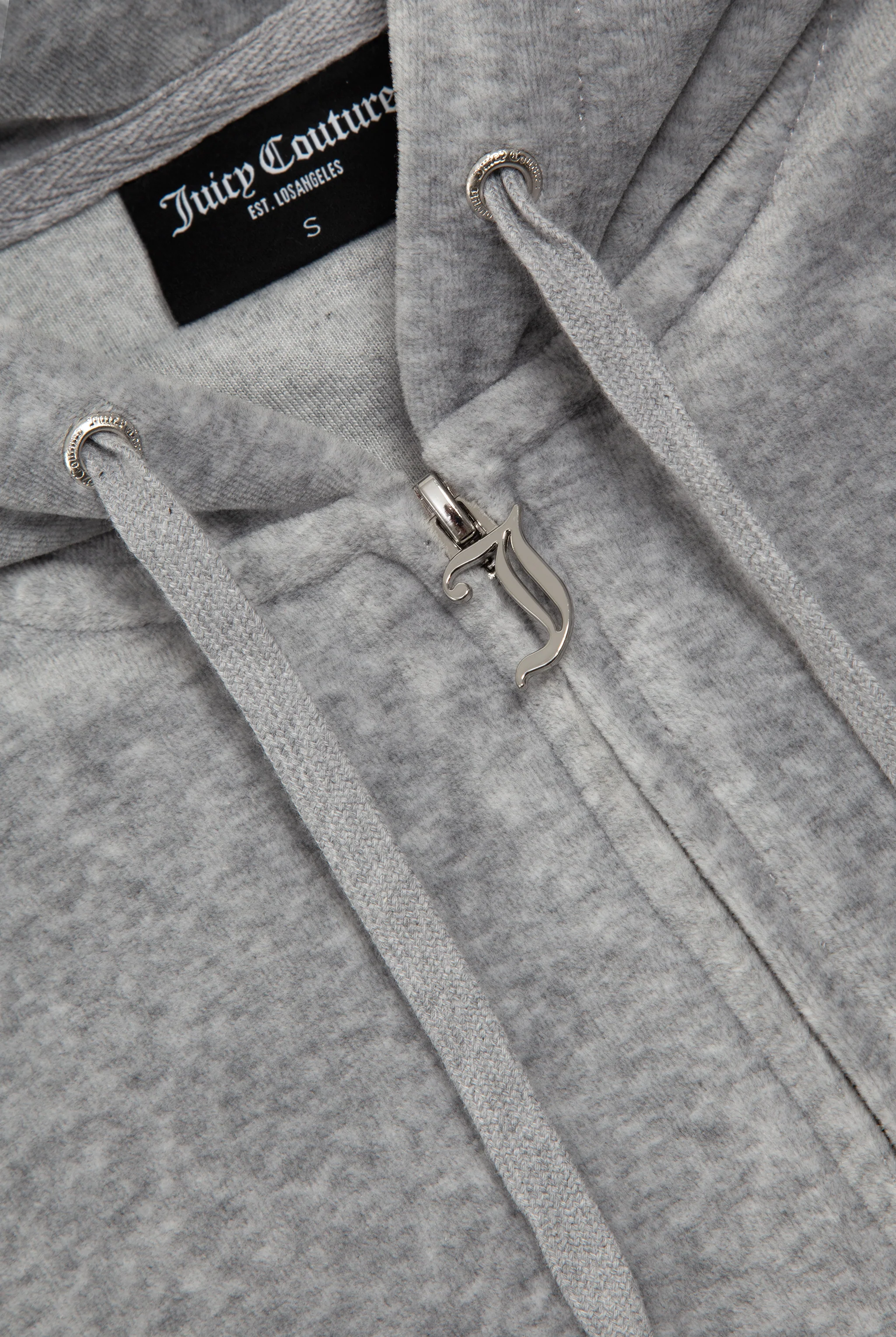 SILVER MARL COTTON VELOUR OVERSIZED HOODIE - Image 7