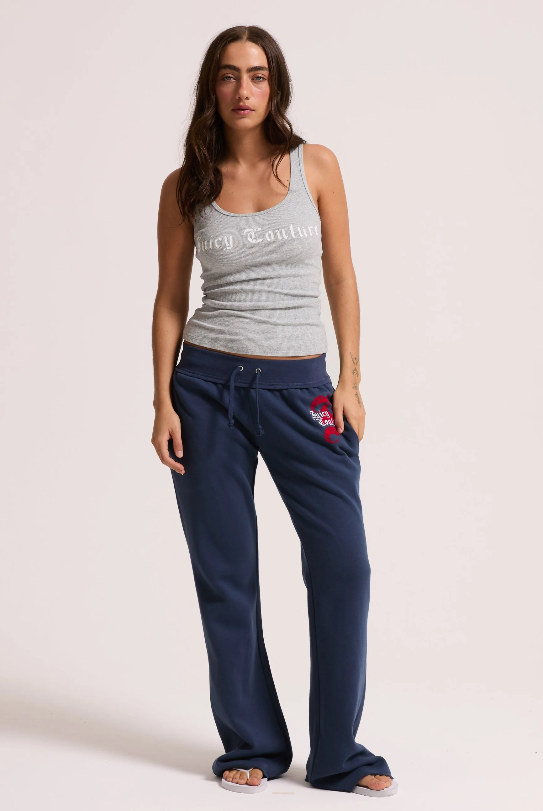 SILVER MARL LONGLINE RIBBED VEST - Image 3