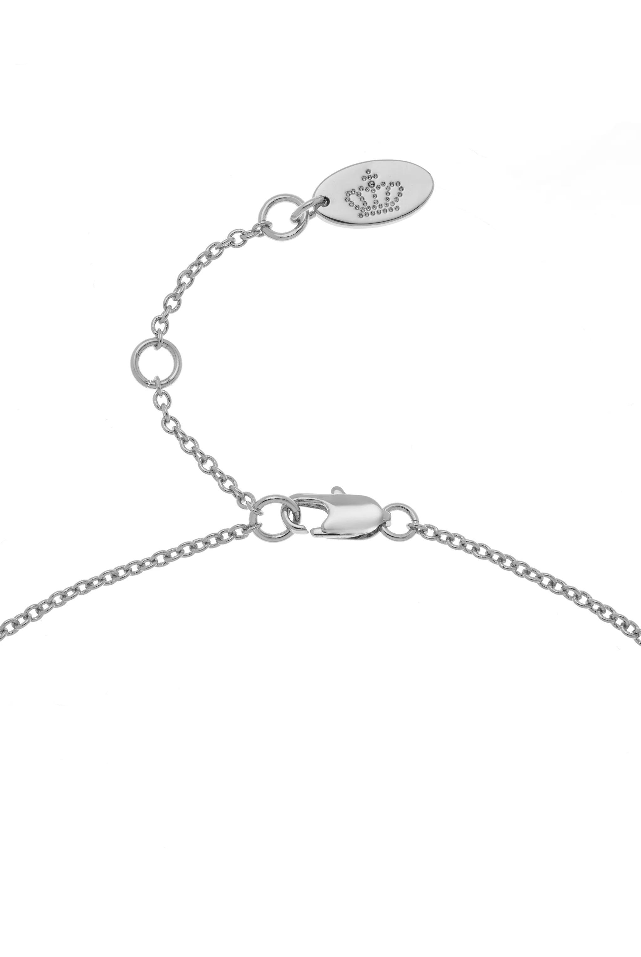 SILVER TONE CRYSTAL ICON CROWN PENDANT NECKLACE - Image 5