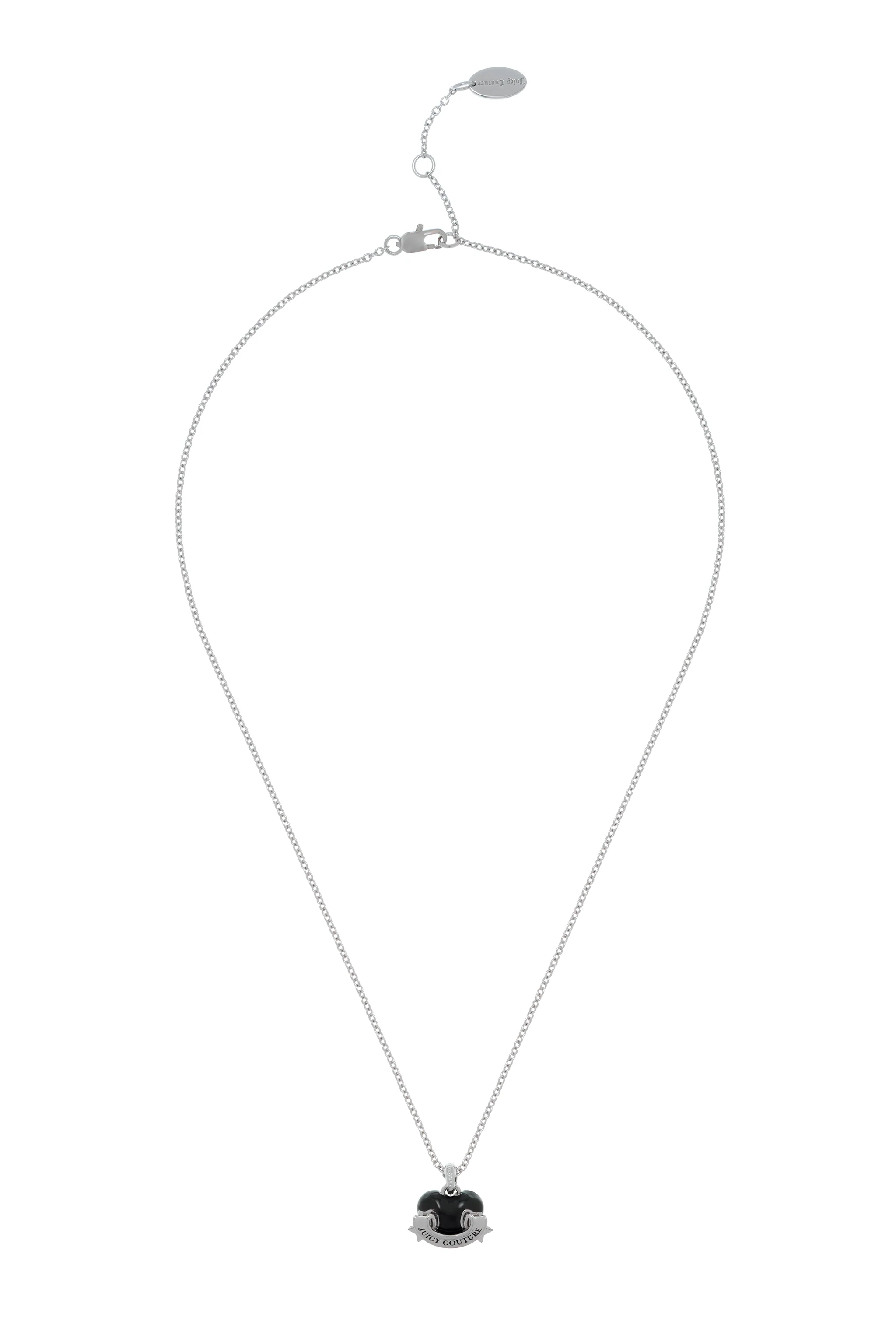 SILVER TONE ENAMEL ICON HEART PENDANT NECKLACE - Image 3
