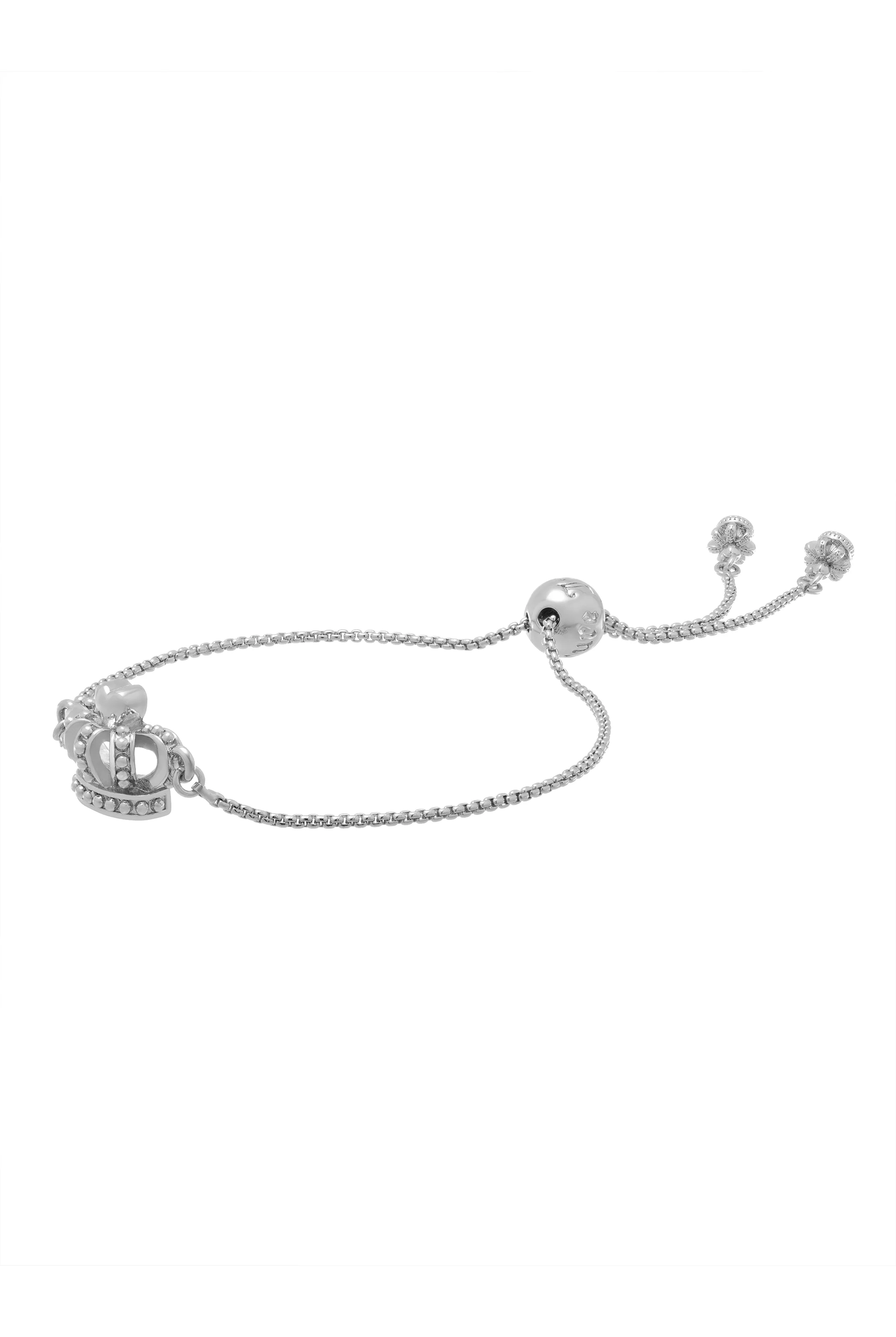 SILVER TONE ICON CROWN ADJUSTABLE BRACELET - Image 4