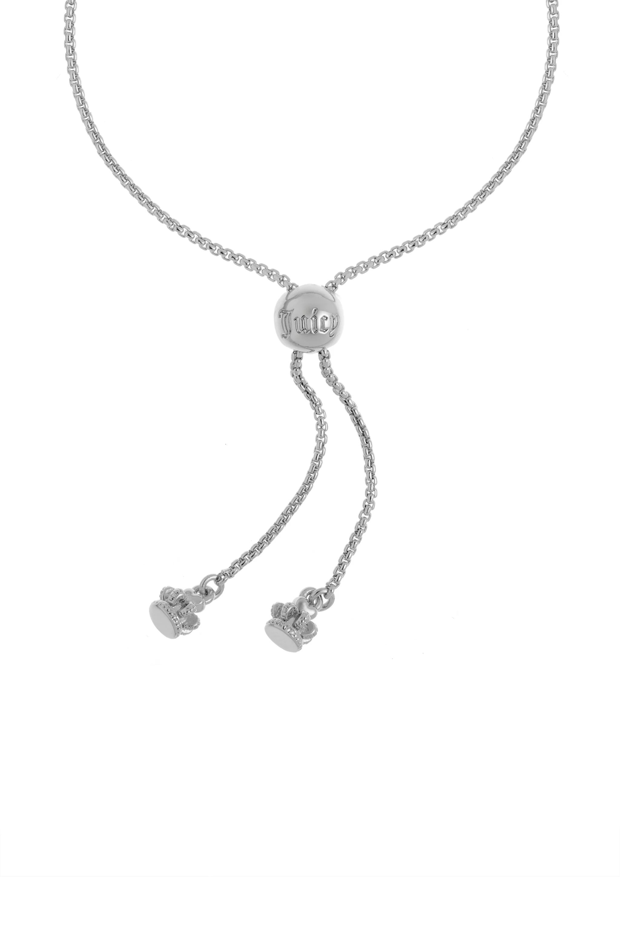 SILVER TONE ICON CROWN ADJUSTABLE BRACELET - Image 5