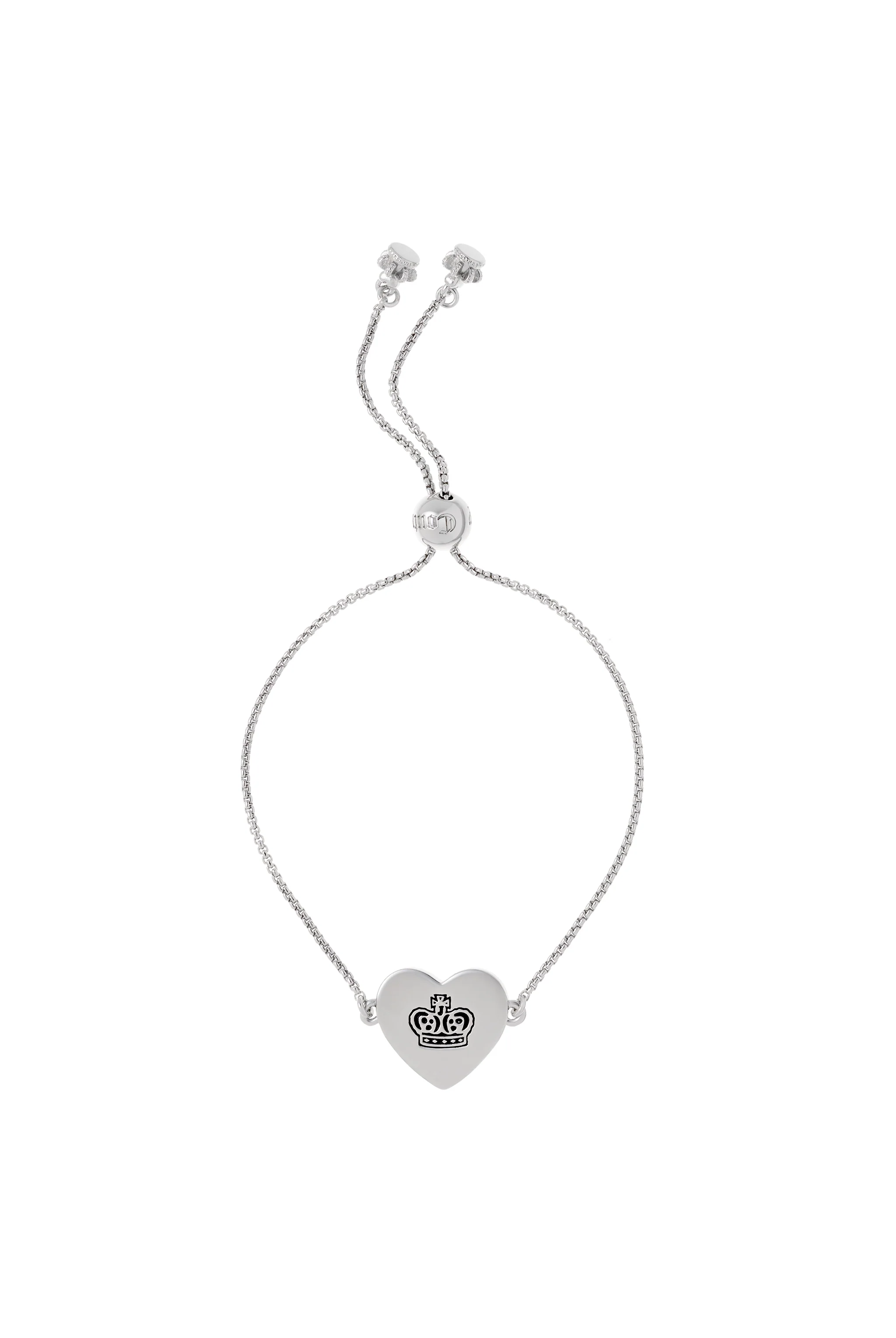SILVER TONE JUICY COUTURE REVERSIBLE HEART ADJUSTABLE BRACELET - Image 2