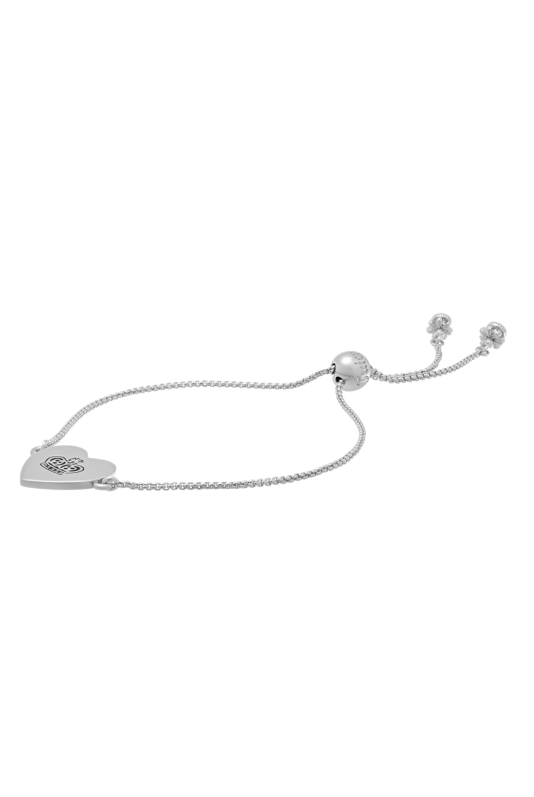 SILVER TONE JUICY COUTURE REVERSIBLE HEART ADJUSTABLE BRACELET - Image 4