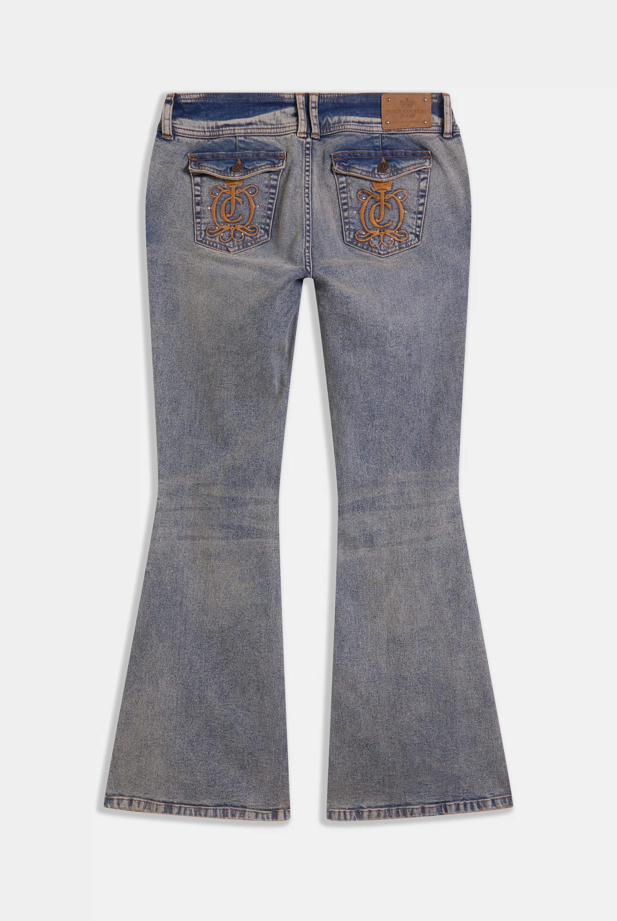 VINTAGE WASH LOW RISE FLARED EMBROIDERED JEANS - Image 6