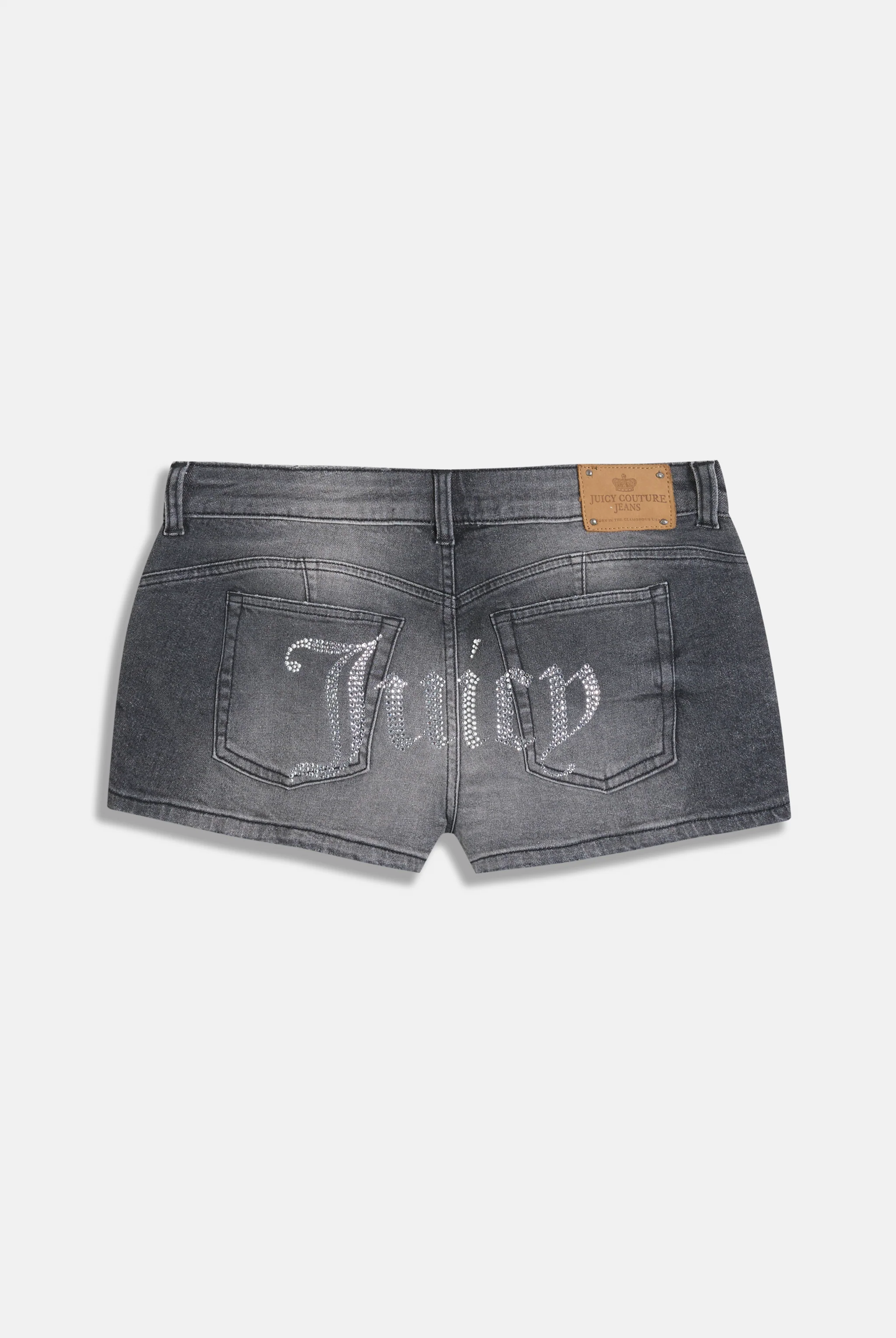 WASHED BLACK LOW RISE DENIM BOOTY SHORT - Image 5