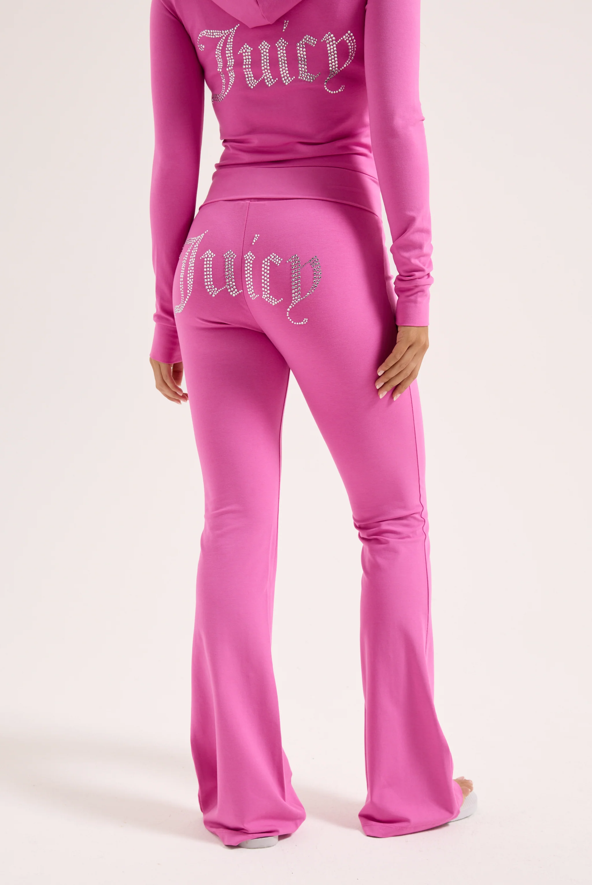 SUPER PINK DIAMANTÉ LUXURY JERSEY LOW RISE PANT