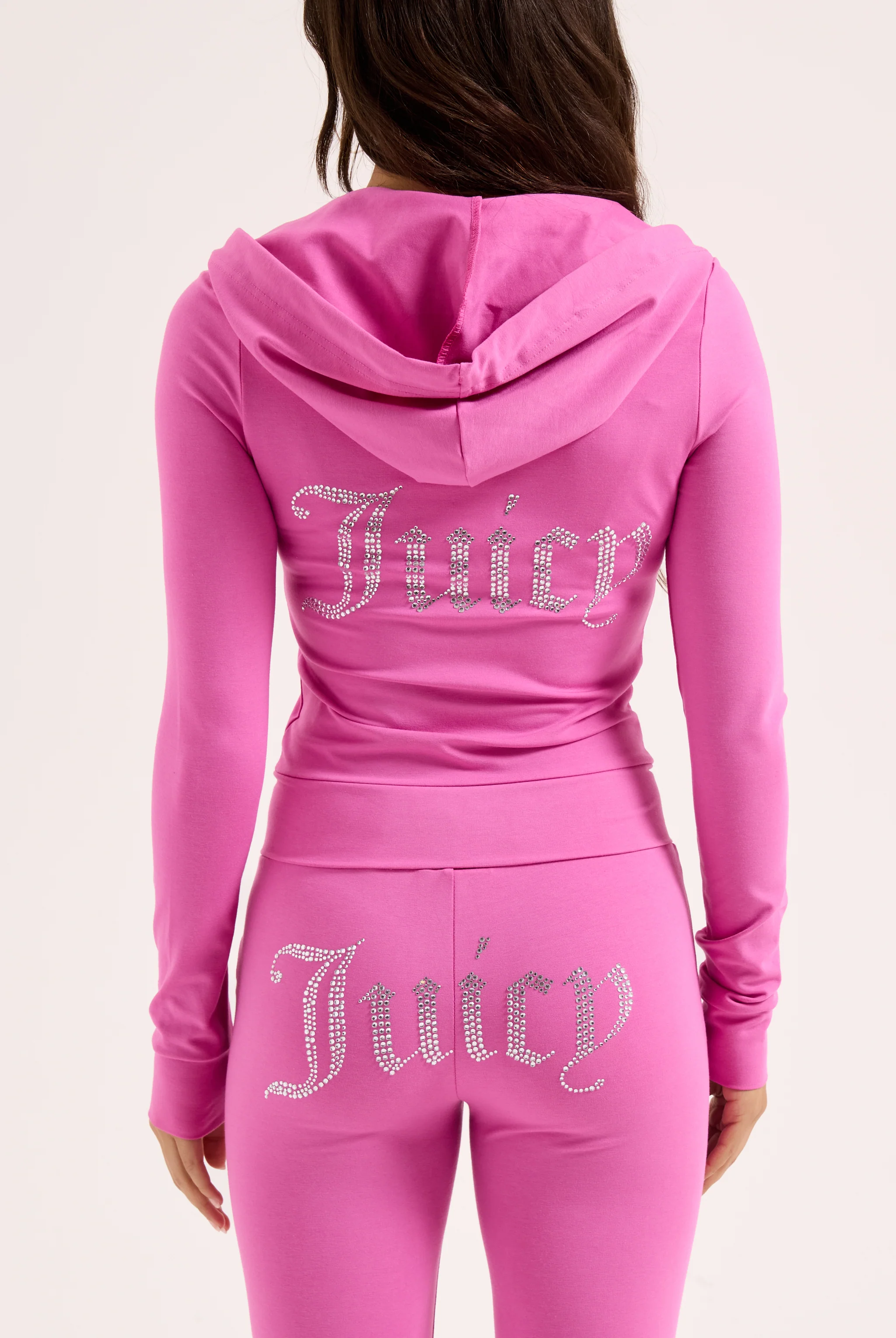 SUPER PINK DIAMANTÉ LUXURY JERSEY LOW RISE PANT - Image 5
