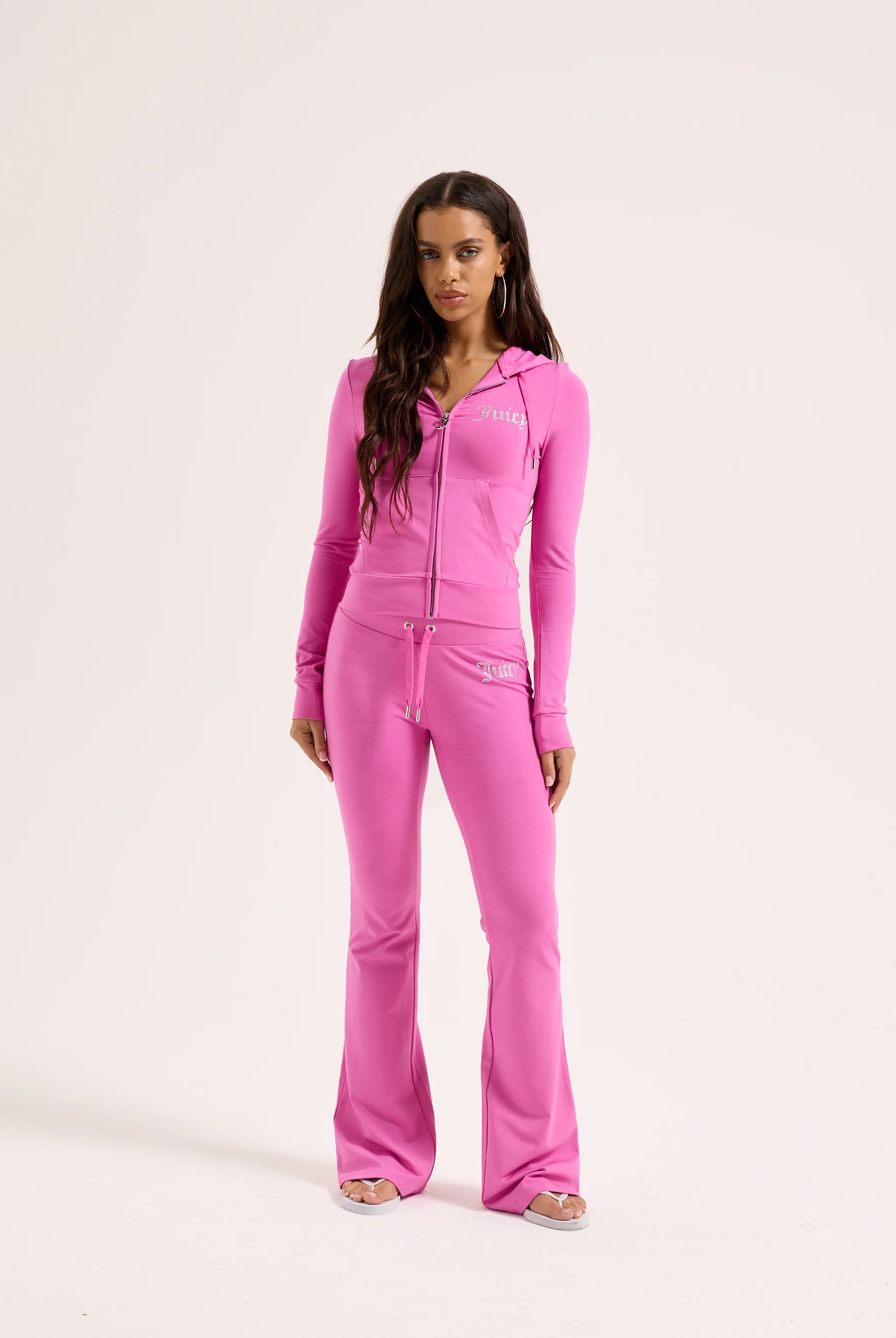 SUPER PINK DIAMANTÉ LUXURY JERSEY LOW RISE PANT - Image 6