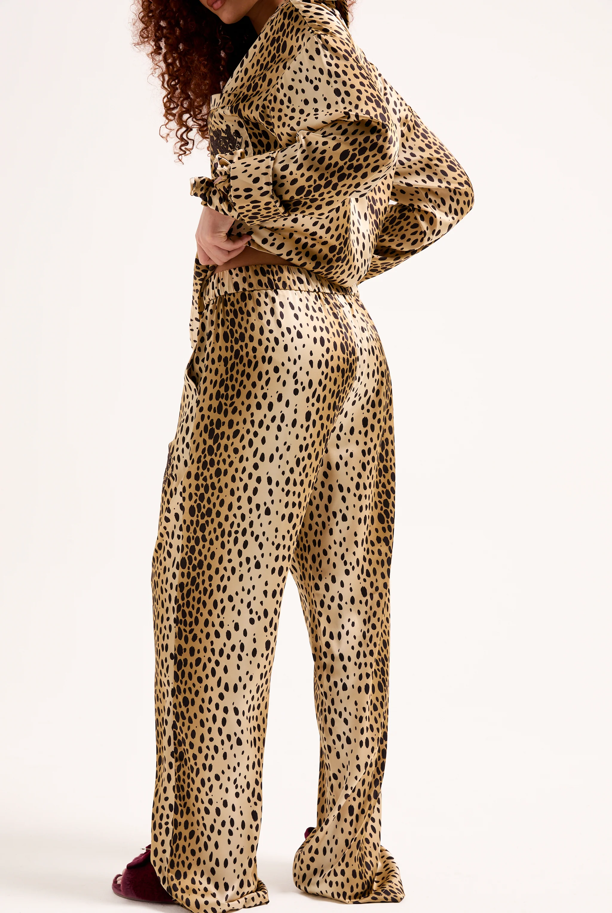CHEETAH SATIN SHIRT PYJAMA SET - Image 8