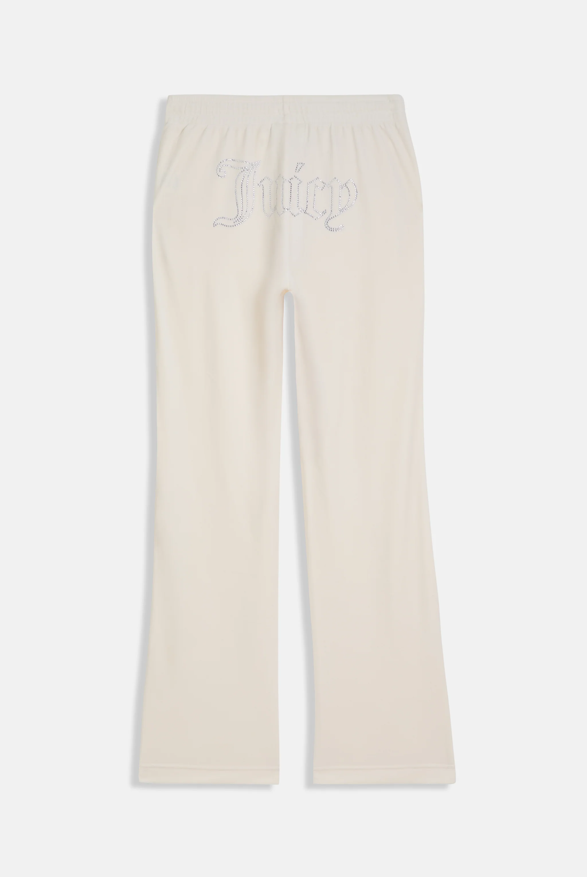 CREAM VELOUR OUTLINE DIAMANTÉ TRACKSUIT BOTTOM - Image 4