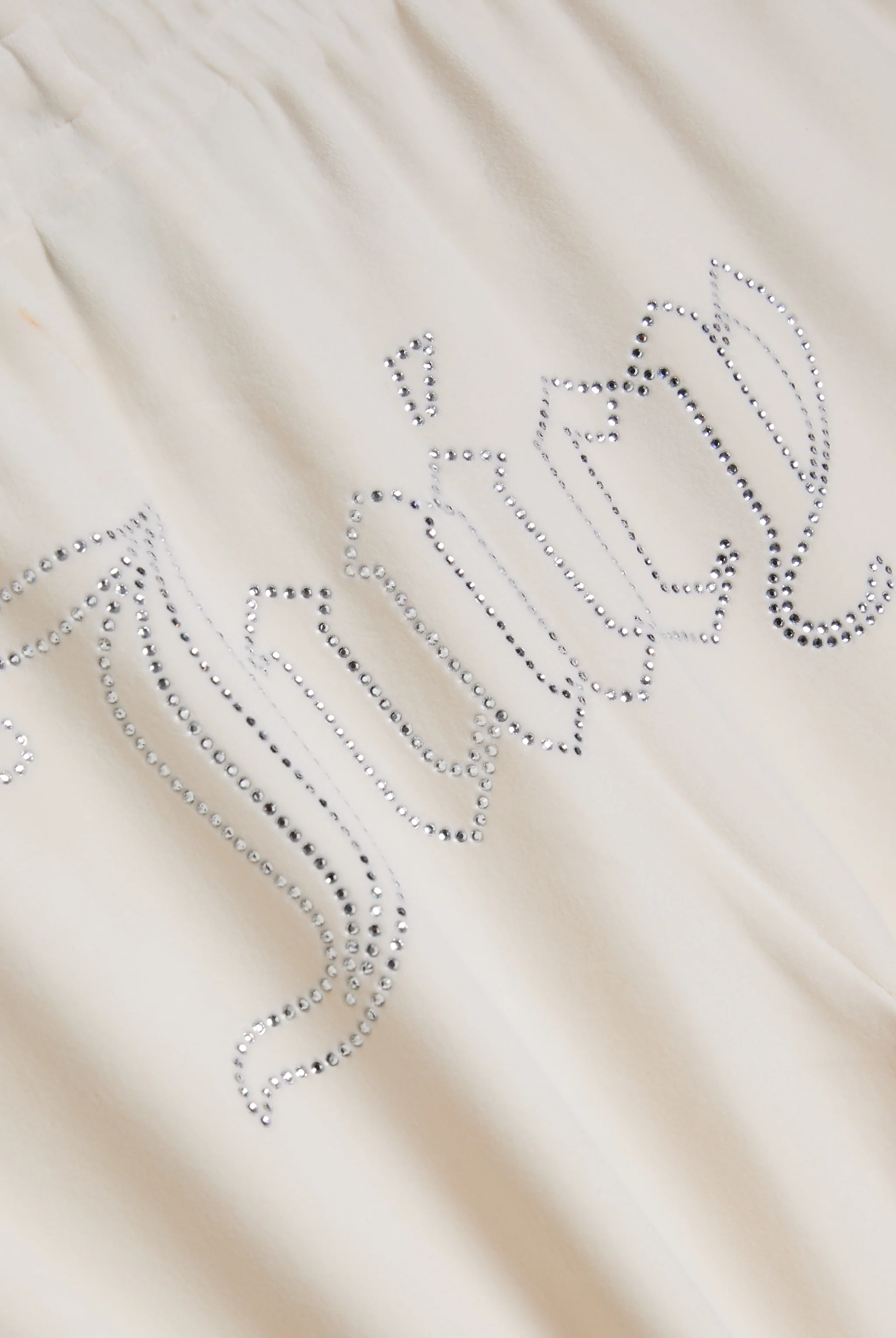CREAM VELOUR OUTLINE DIAMANTÉ TRACKSUIT BOTTOM - Image 6