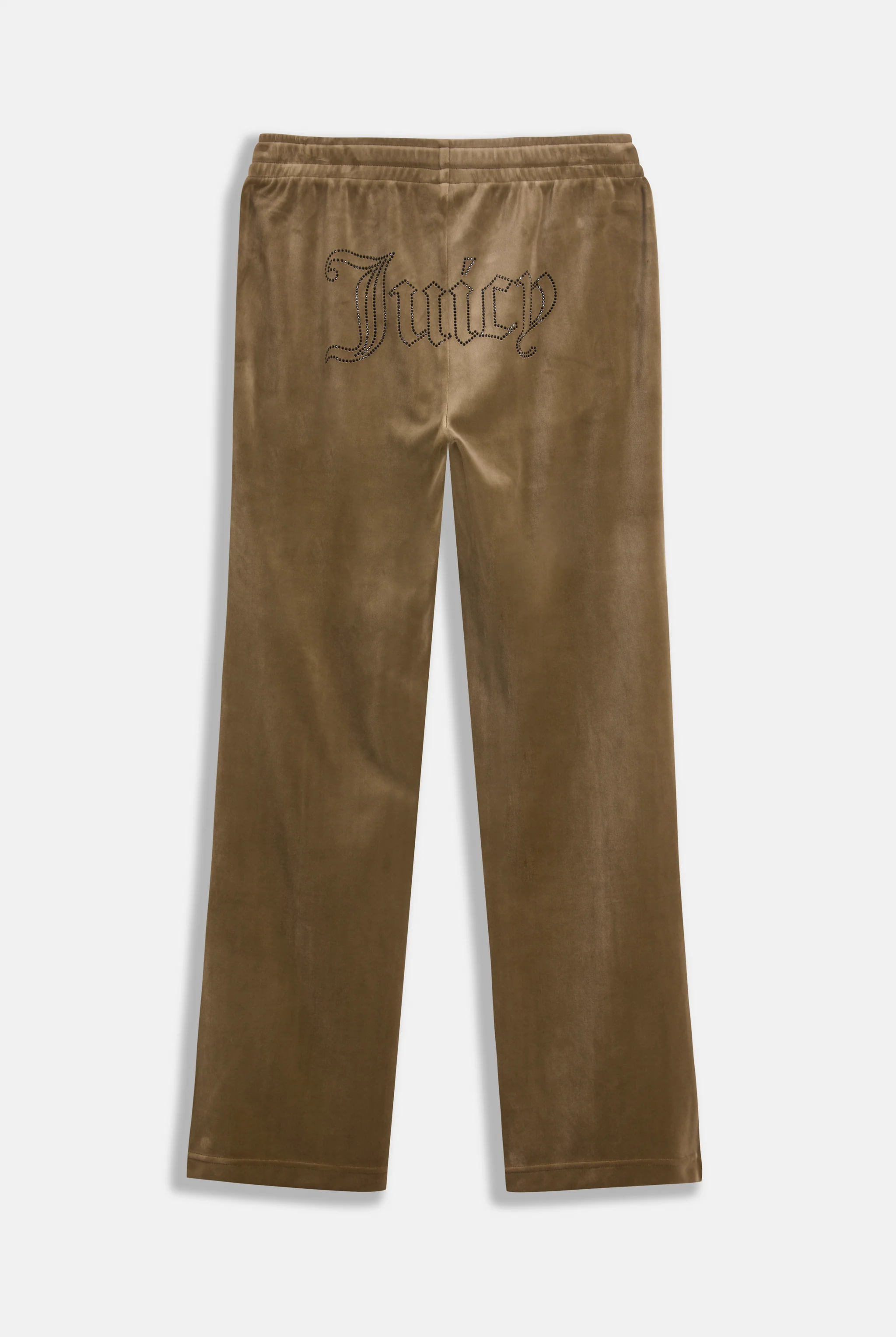 DARK OLIVE VELOUR OUTLINE DIAMANTÉ TRACKSUIT BOTTOM - Image 7