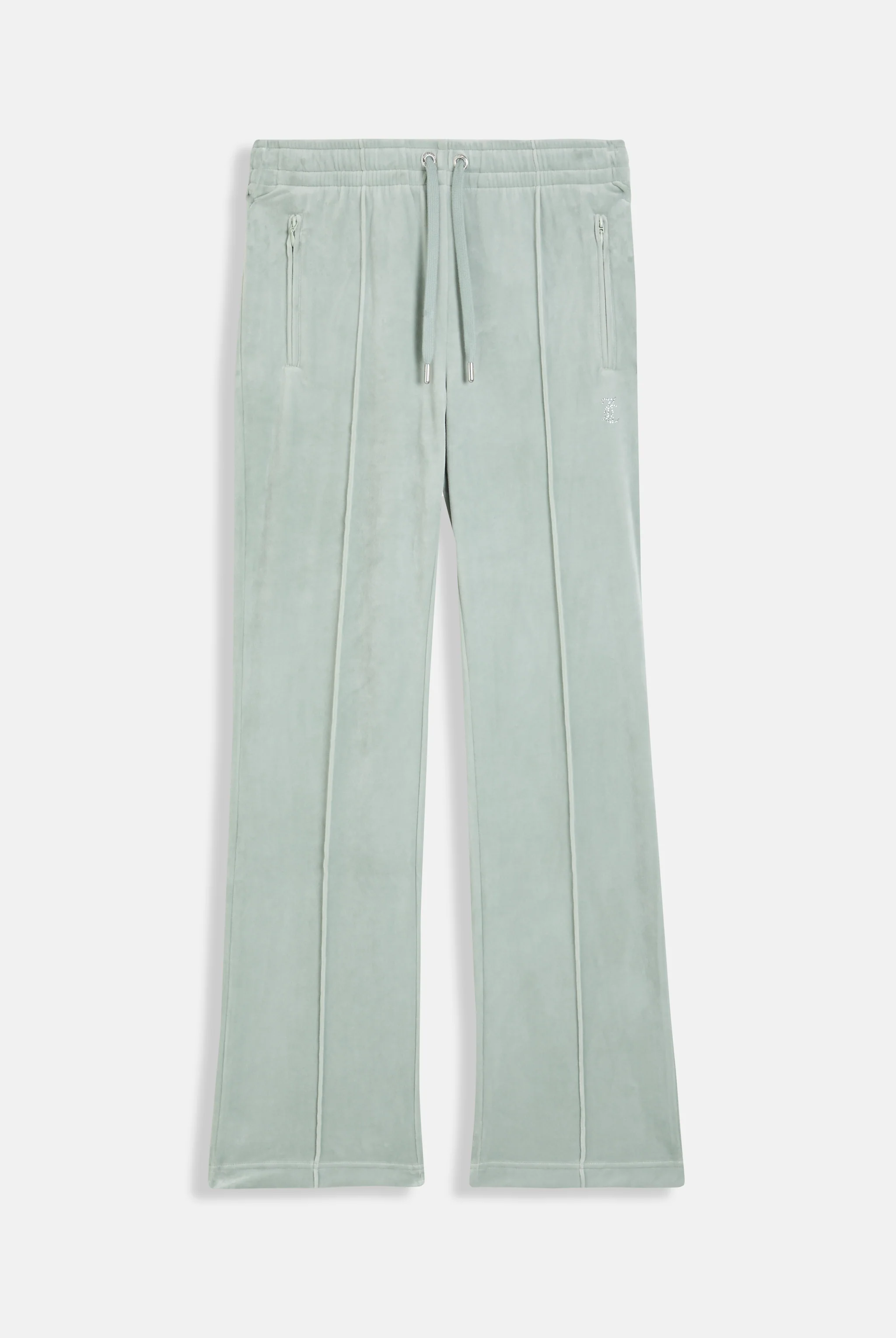 PURITAN GREY VELOUR OUTLINE DIAMANTÉ TRACKSUIT BOTTOM - Image 2