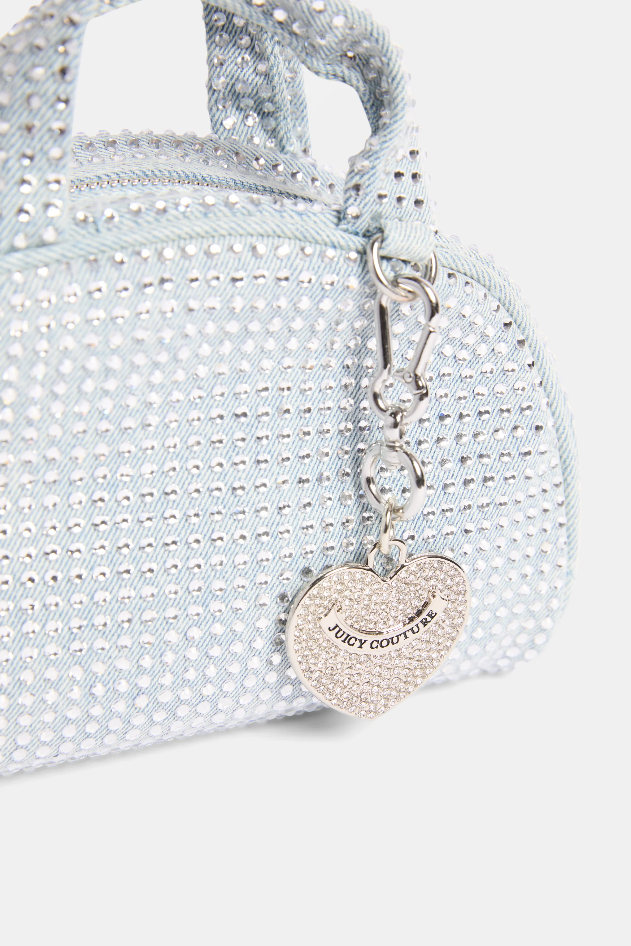 WASHED BLUE DENIM & DIAMANTÉ BOWLING HANDBAG - Image 10