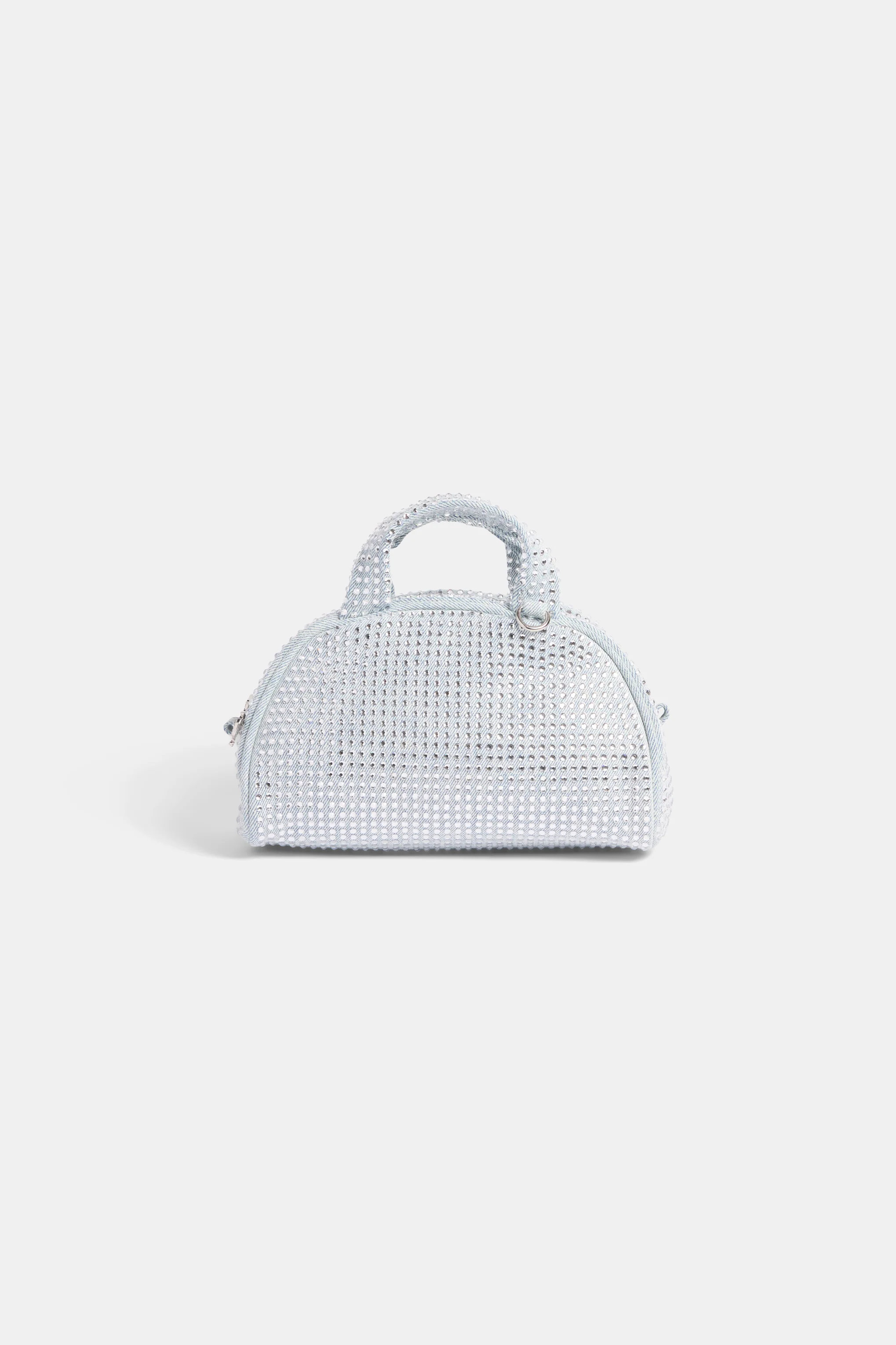 WASHED BLUE DENIM & DIAMANTÉ BOWLING HANDBAG - Image 11