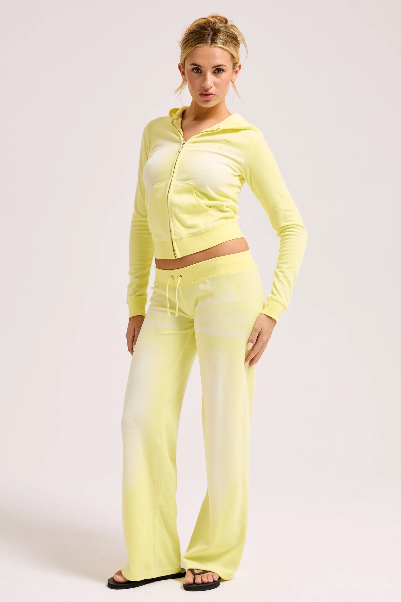 YELLOW PEAR COTTON VELOUR WASHED OG STRAIGHT TRACKPANT - Image 3